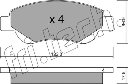 Fri.Tech. 653.0 - Тормозные колодки, дисковые, комплект autospares.lv