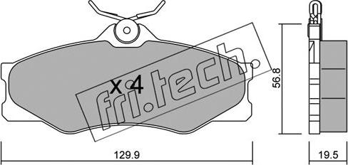 Fri.Tech. 652.0 - Тормозные колодки, дисковые, комплект autospares.lv