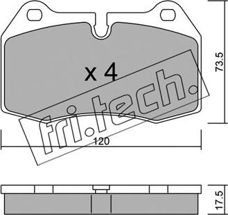 Fri.Tech. 661.0 - Тормозные колодки, дисковые, комплект autospares.lv