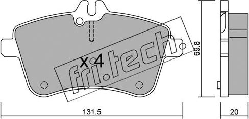 Fri.Tech. 663.0 - Тормозные колодки, дисковые, комплект autospares.lv