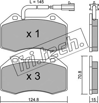 Fri.Tech. 667.1 - Тормозные колодки, дисковые, комплект autospares.lv