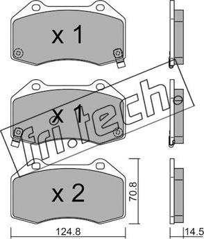 Fri.Tech. 667.3 - Тормозные колодки, дисковые, комплект autospares.lv