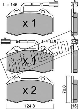 Fri.Tech. 667.2 - Тормозные колодки, дисковые, комплект autospares.lv