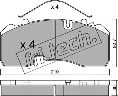 Fri.Tech. 611.0 - Тормозные колодки, дисковые, комплект autospares.lv