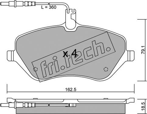 Fri.Tech. 617.0 - Тормозные колодки, дисковые, комплект autospares.lv