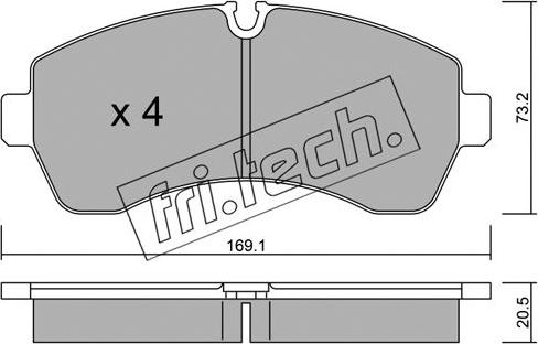 Fri.Tech. 689.0 - Тормозные колодки, дисковые, комплект autospares.lv