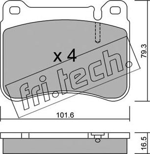 Fri.Tech. 684.0 - Тормозные колодки, дисковые, комплект autospares.lv