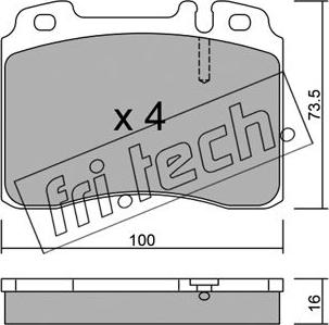 Fri.Tech. 683.1 - Тормозные колодки, дисковые, комплект autospares.lv