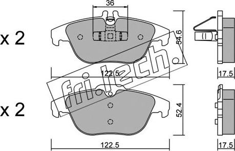 Fri.Tech. 682.0 - Тормозные колодки, дисковые, комплект autospares.lv