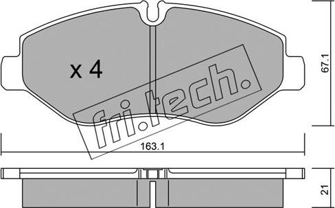 Fri.Tech. 687.1 - Тормозные колодки, дисковые, комплект autospares.lv