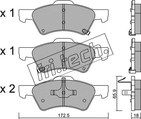 Fri.Tech. 639.0 - Тормозные колодки, дисковые, комплект autospares.lv