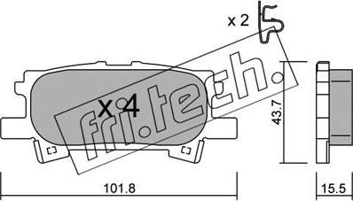 Fri.Tech. 635.0 - Тормозные колодки, дисковые, комплект autospares.lv