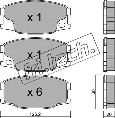 Fri.Tech. 638.0 - Тормозные колодки, дисковые, комплект autospares.lv