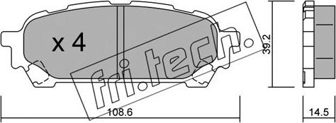 Fri.Tech. 629.0 - Тормозные колодки, дисковые, комплект autospares.lv