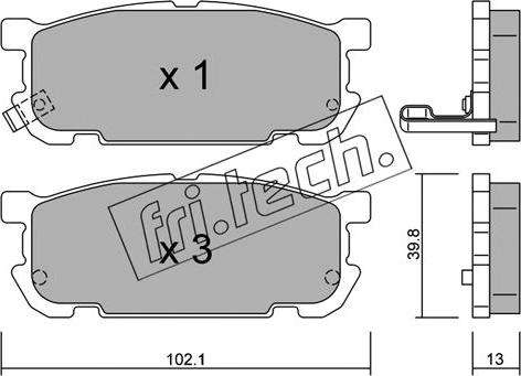 Fri.Tech. 624.0 - Тормозные колодки, дисковые, комплект autospares.lv