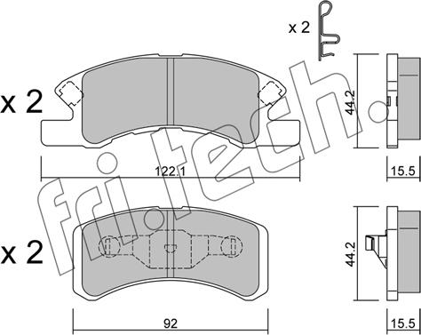 Fri.Tech. 621.0 - Тормозные колодки, дисковые, комплект autospares.lv