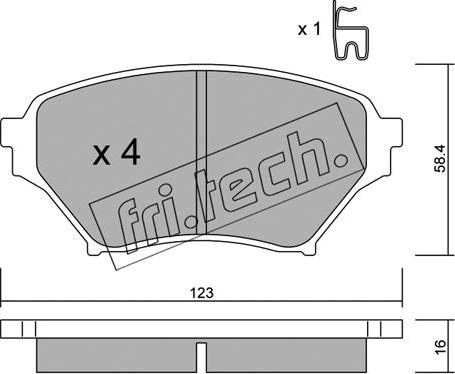 Fri.Tech. 623.0 - Тормозные колодки, дисковые, комплект autospares.lv