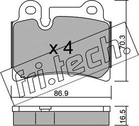 Fri.Tech. 676.0 - Тормозные колодки, дисковые, комплект autospares.lv