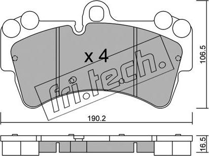 Fri.Tech. 670.0 - Тормозные колодки, дисковые, комплект autospares.lv