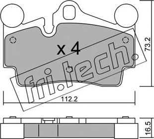 Fri.Tech. 671.0 - Тормозные колодки, дисковые, комплект autospares.lv