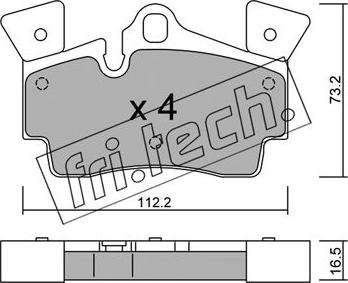 Fri.Tech. 671.1 - Тормозные колодки, дисковые, комплект autospares.lv