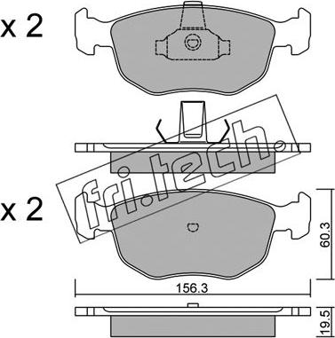 Fri.Tech. 672.0 - Тормозные колодки, дисковые, комплект autospares.lv