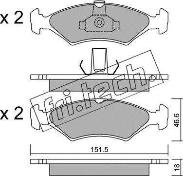 Fri.Tech. 095.0 - Тормозные колодки, дисковые, комплект autospares.lv