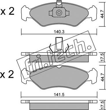 Fri.Tech. 090.0 - Тормозные колодки, дисковые, комплект autospares.lv