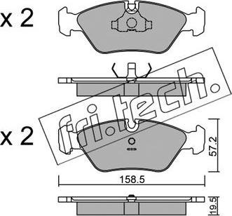 Fri.Tech. 093.0 - Тормозные колодки, дисковые, комплект autospares.lv