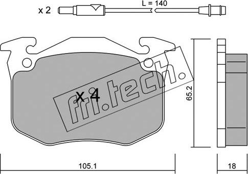 Fri.Tech. 092.0 - Тормозные колодки, дисковые, комплект autospares.lv