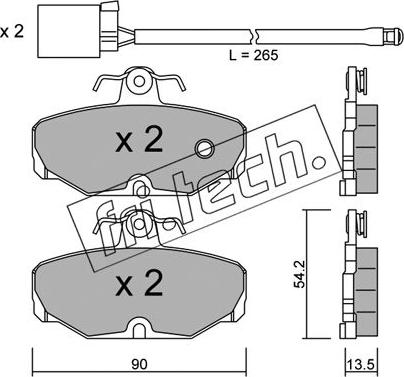 Fri.Tech. 097.1W - Тормозные колодки, дисковые, комплект autospares.lv