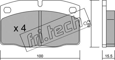 Fri.Tech. 046.0 - Тормозные колодки, дисковые, комплект autospares.lv