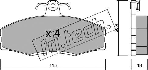 Fri.Tech. 041.0 - Тормозные колодки, дисковые, комплект autospares.lv