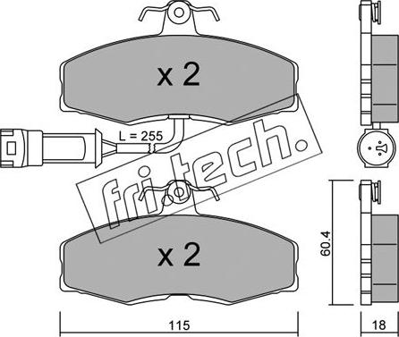 Fri.Tech. 041.1 - Тормозные колодки, дисковые, комплект autospares.lv