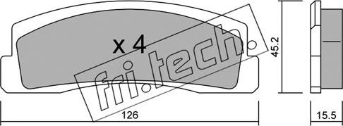 Fri.Tech. 048.0 - Тормозные колодки, дисковые, комплект autospares.lv