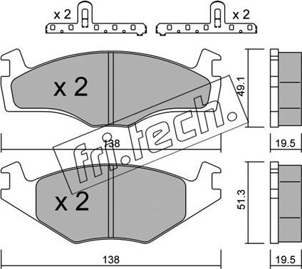 Fri.Tech. 047.1K - Тормозные колодки, дисковые, комплект autospares.lv