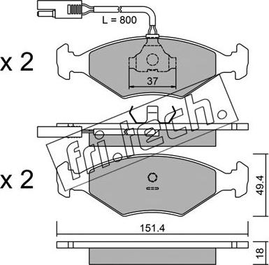 Fri.Tech. 059.0 - Тормозные колодки, дисковые, комплект autospares.lv