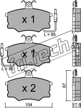 Fri.Tech. 055.0 - Тормозные колодки, дисковые, комплект autospares.lv