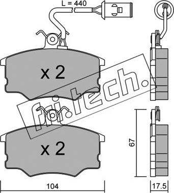 Fri.Tech. 055.1 - Тормозные колодки, дисковые, комплект autospares.lv