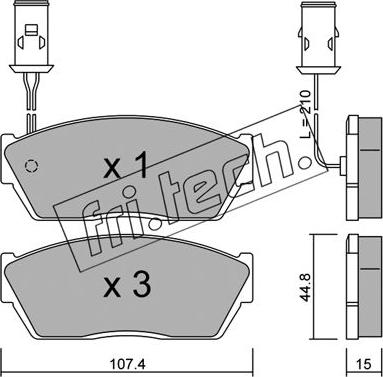 Fri.Tech. 056.1 - Тормозные колодки, дисковые, комплект autospares.lv