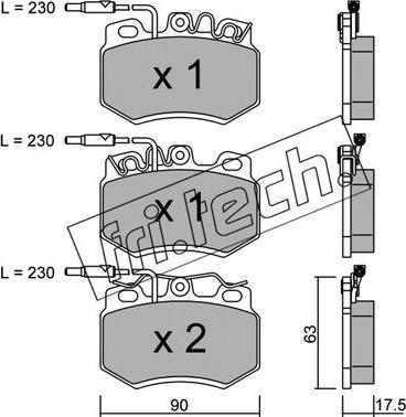 Fri.Tech. 051.0 - Тормозные колодки, дисковые, комплект autospares.lv