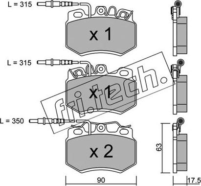 Fri.Tech. 051.2 - Тормозные колодки, дисковые, комплект autospares.lv