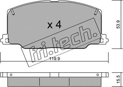 Fri.Tech. 069.0 - Тормозные колодки, дисковые, комплект autospares.lv