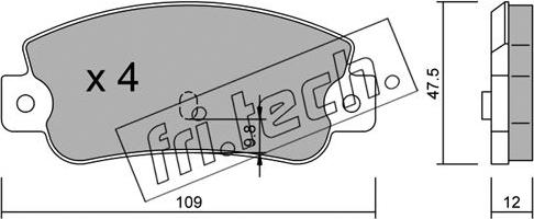 Fri.Tech. 065.0 - Тормозные колодки, дисковые, комплект autospares.lv