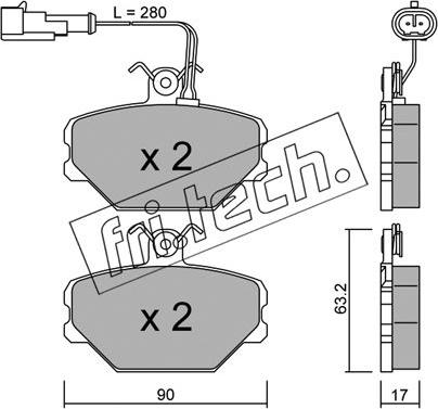 Fri.Tech. 061.2 - Тормозные колодки, дисковые, комплект autospares.lv