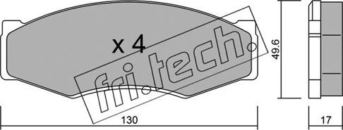 Fri.Tech. 068.0 - Тормозные колодки, дисковые, комплект autospares.lv