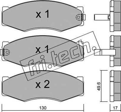 Fri.Tech. 068.1 - Тормозные колодки, дисковые, комплект autospares.lv