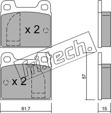 Fri.Tech. 009.0 - Тормозные колодки, дисковые, комплект autospares.lv