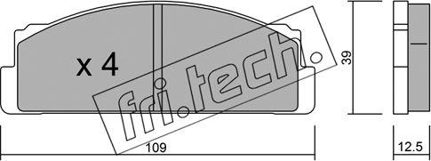 Fri.Tech. 001.1 - Тормозные колодки, дисковые, комплект autospares.lv