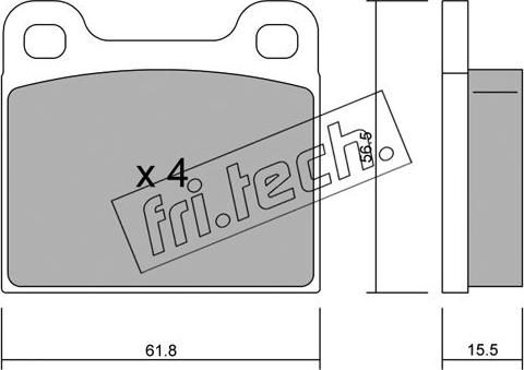 Fri.Tech. 003.4 - Тормозные колодки, дисковые, комплект autospares.lv